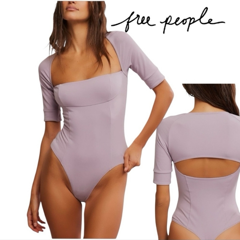 Free People Intimately Free Stylish Mauve Bodysuit Top M